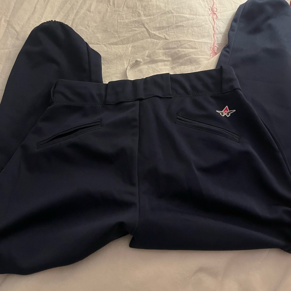 Allison  Athletic Navy softball pants  with White Drawstring